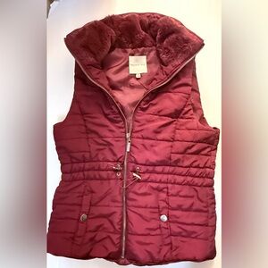 Copper Key Girls Burgundy Quilted Vest